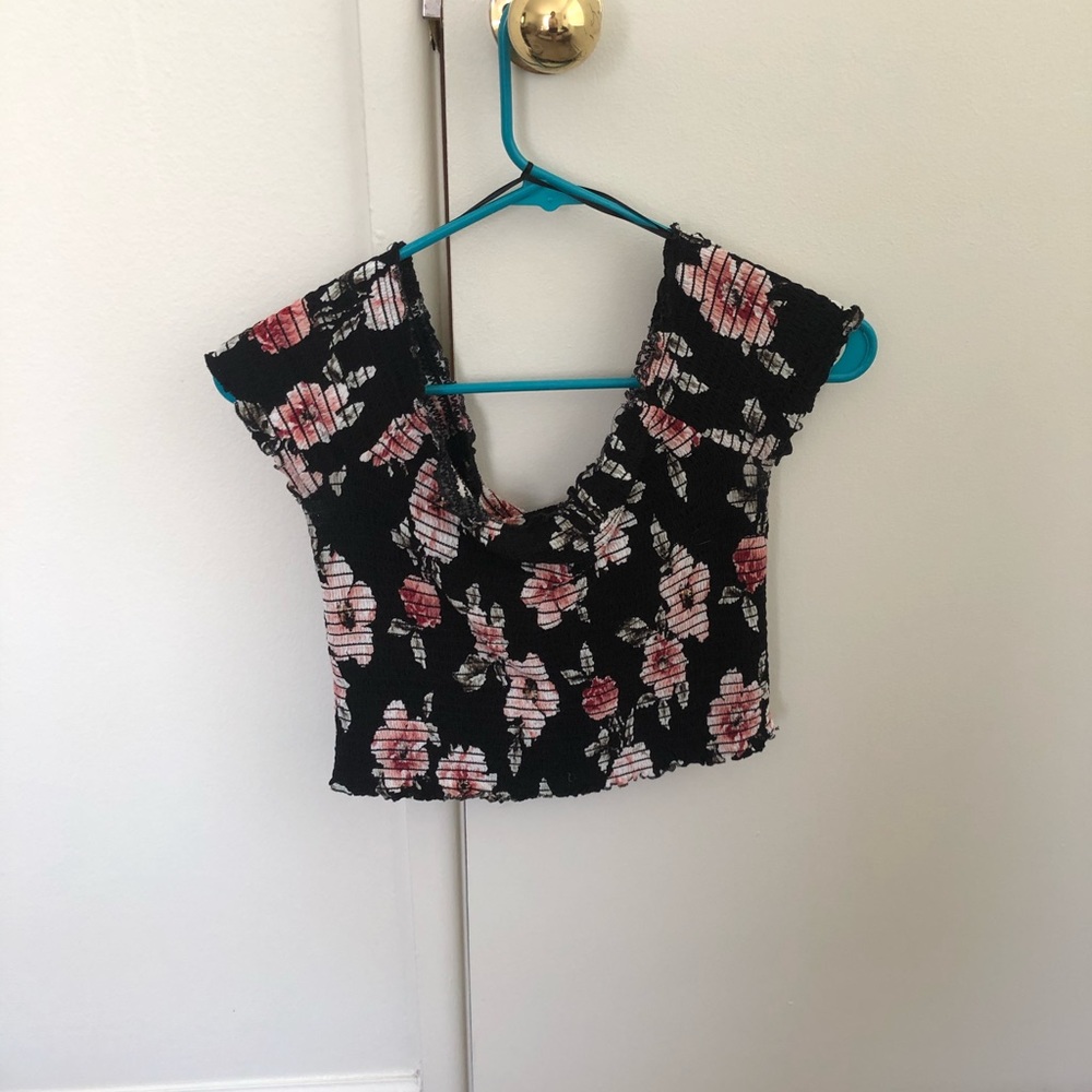 black floral shirt